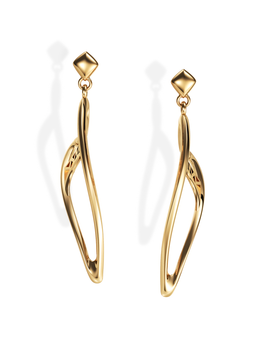 SHARK ILLUSION EARRINGS  14k Gold