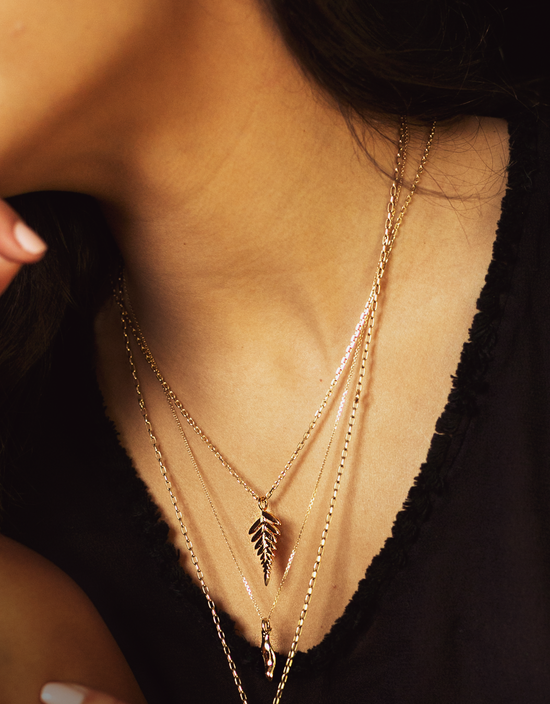 Fern Necklace Small 14k Gold – VARGAS GOTEO JEWELRY