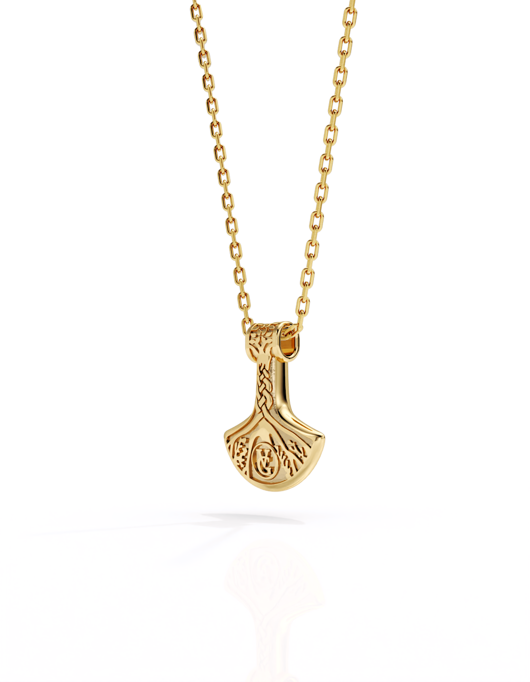 Roots Hammer Necklace 14k Gold - Small