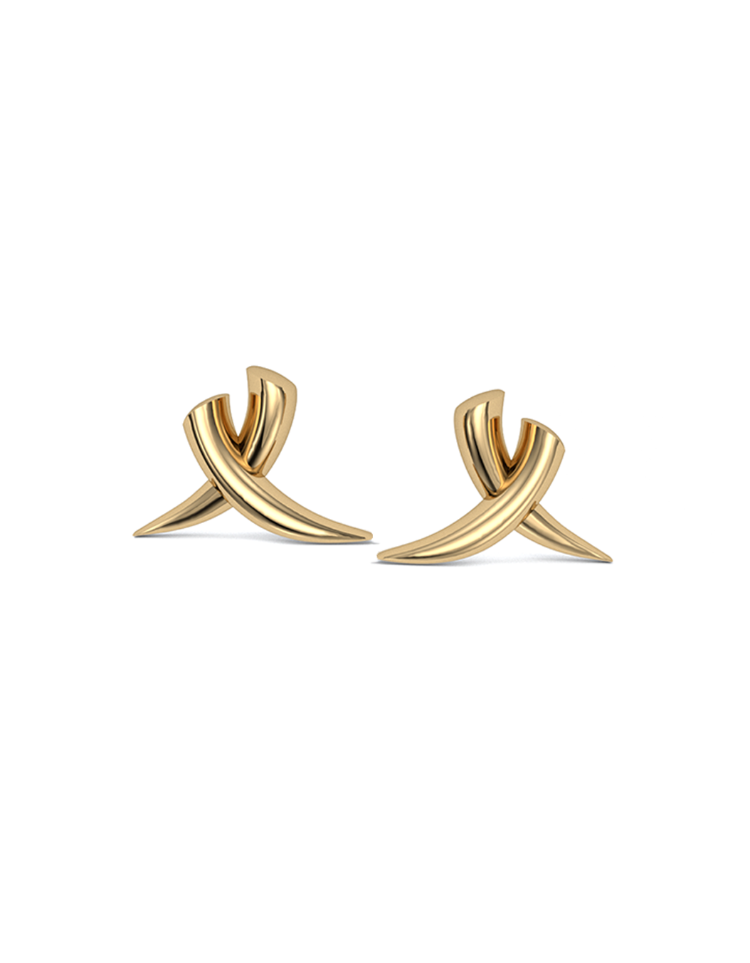 Crossed Tusk Studs 14K / 18K Gold