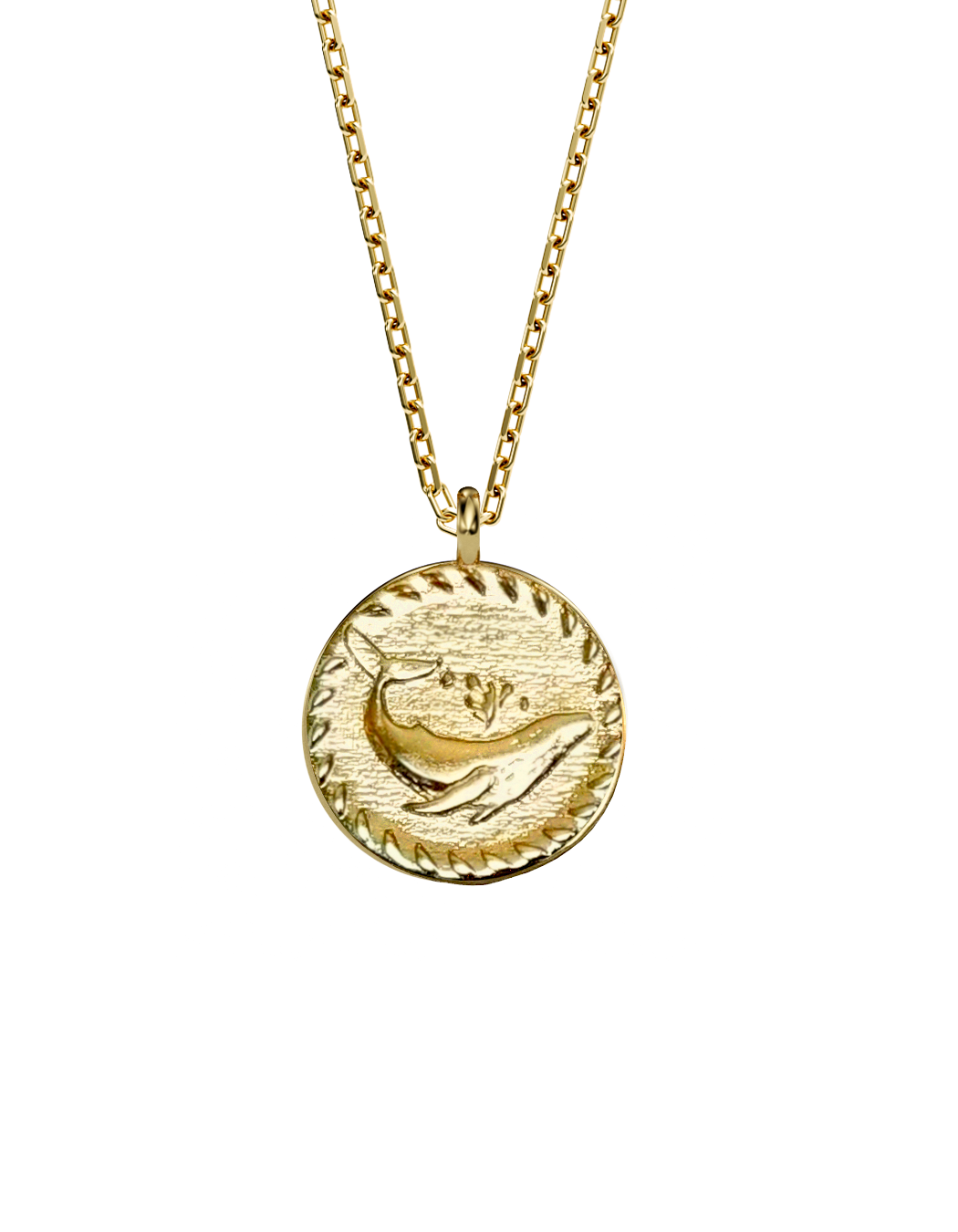 WHALE Spirit Amulet 14k Gold