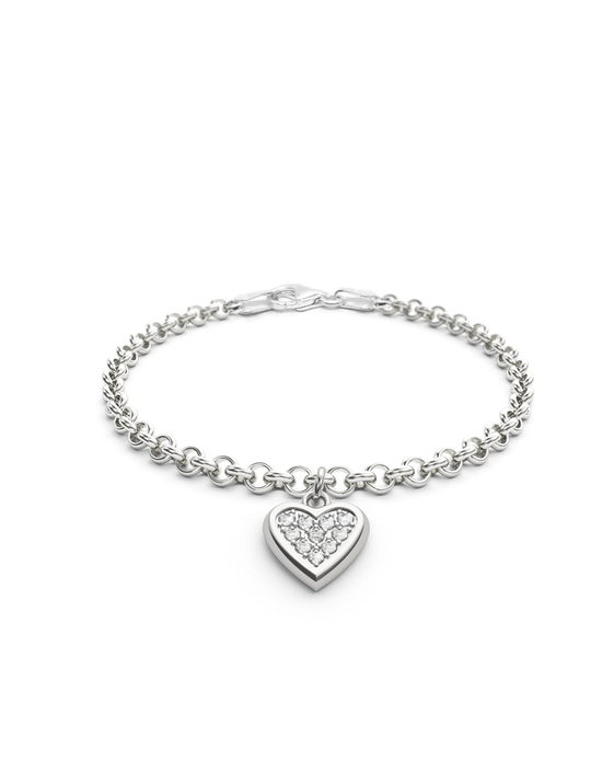 Diamond Heart Charmer Bracelet
