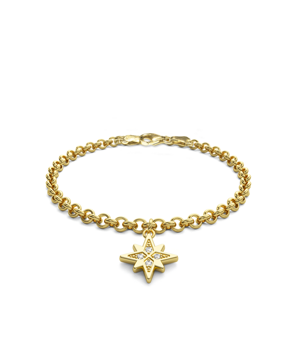 Diamond Morning Star Charmer Bracelet 14k Gold