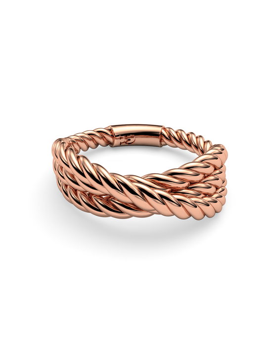 Crossed Rope Ring 14K / 18K Gold