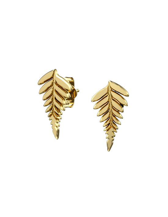 Fern Studs 14k