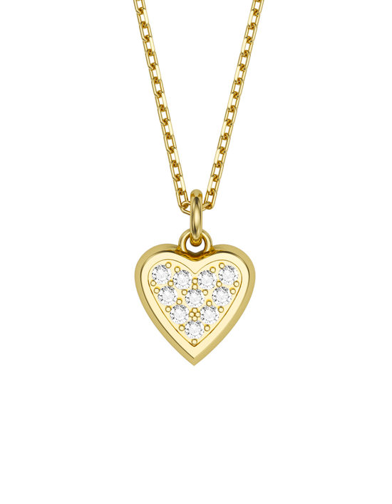 Diamond Heart Charmer Necklace 14k Gold