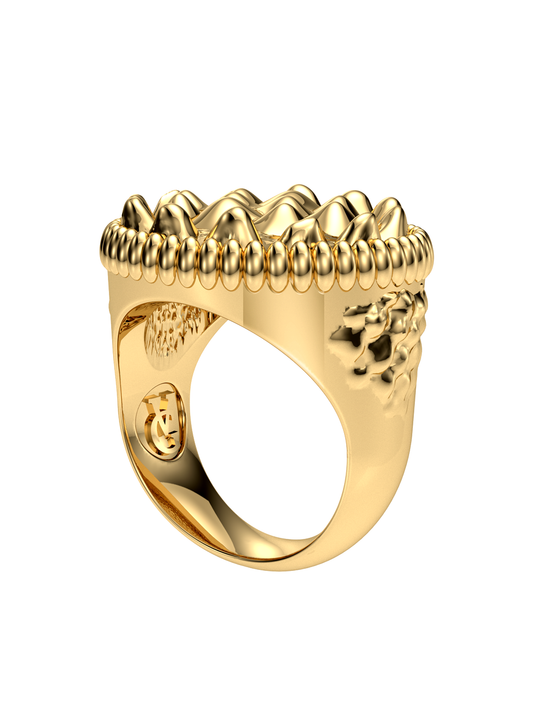 Load image into Gallery viewer, Iguana Crown Ring 14k Gold