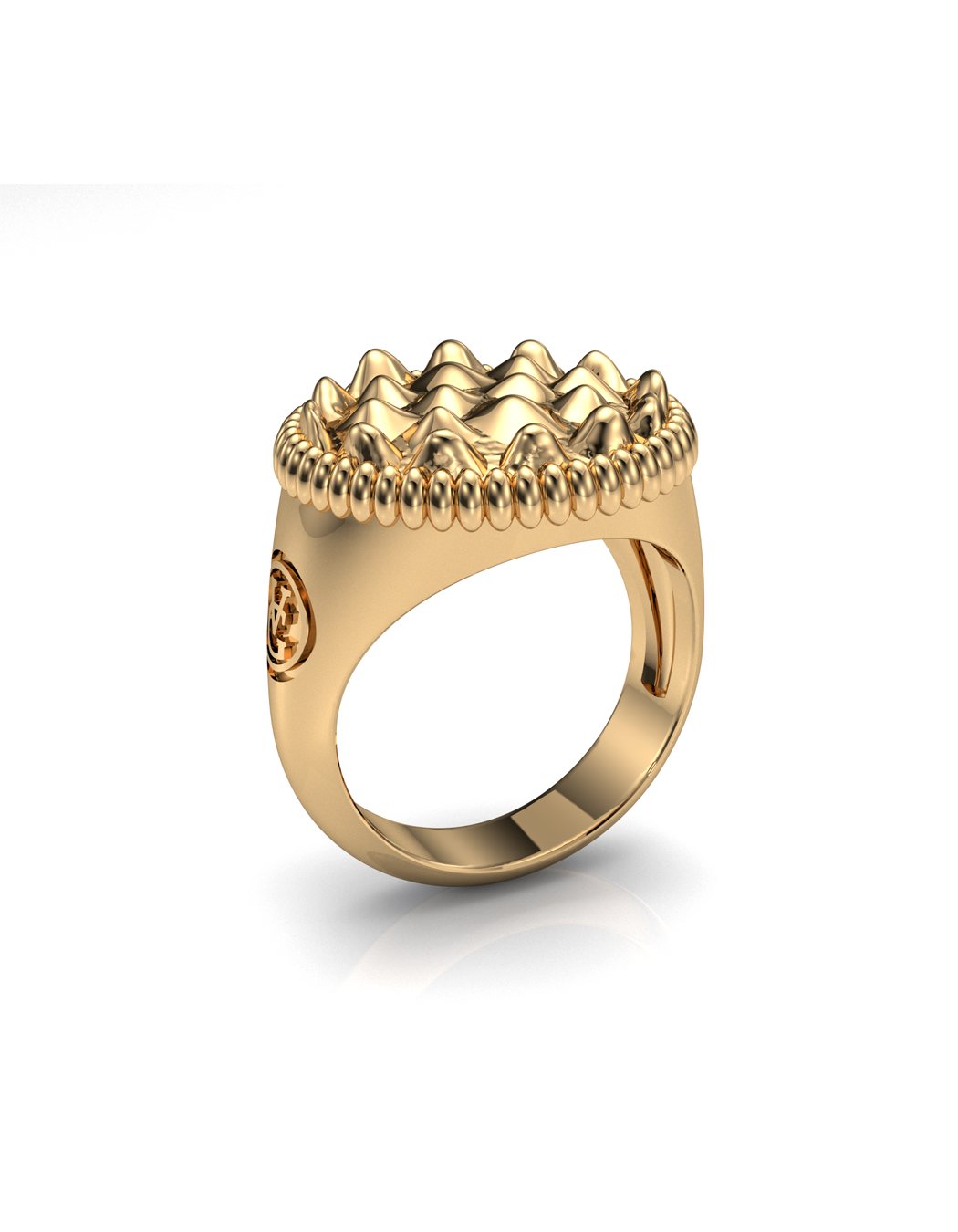 Load image into Gallery viewer, Iguana Crown Signet Ring 14k Gold