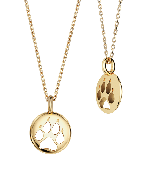 Load image into Gallery viewer, 14K Gold Paw Print Pendant