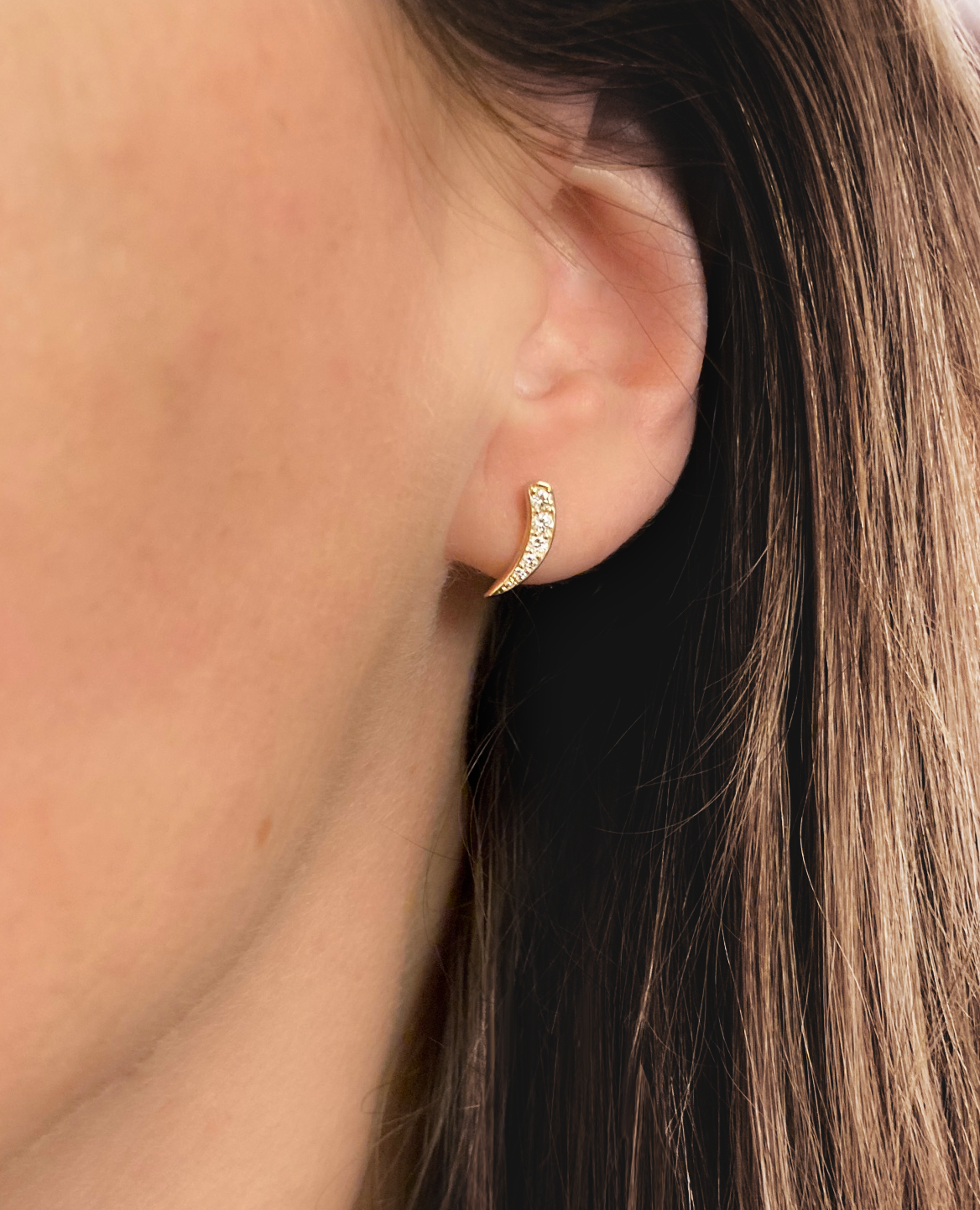 Rhino Diamond Studs 14k Gold