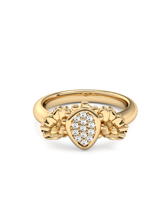 Diamond Cactus Bloom Ring 14k Gold