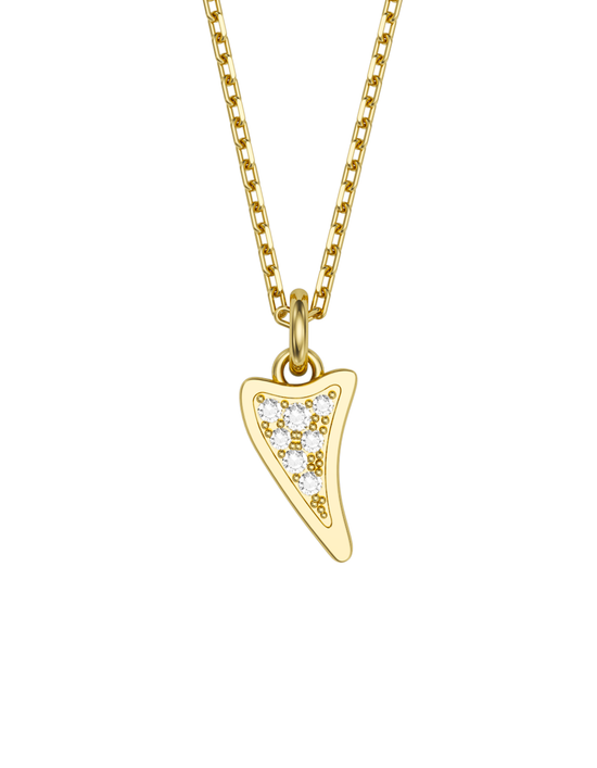 Diamond Shark Charmer Necklace 14k Gold