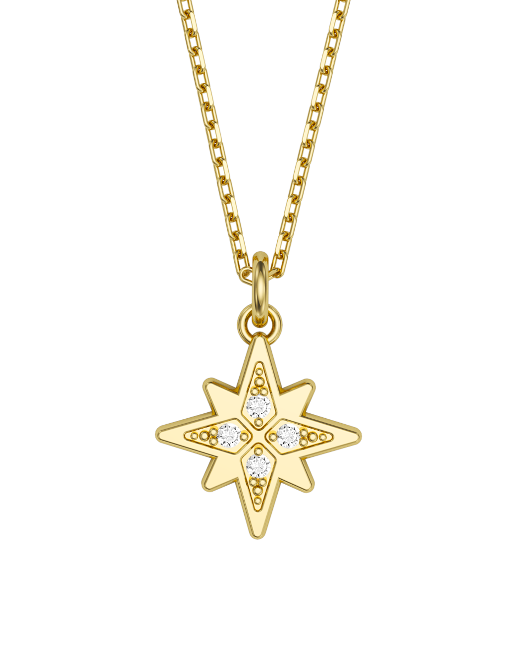 Diamond Morning Star Charmer Necklace 14k Gold