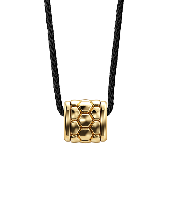 Tortoise Barrel Bead Necklace 14k Gold
